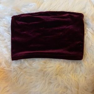Women’s cropped burgundy tube top